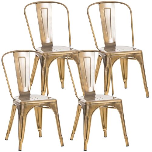 Set van 4 stoelen Benedict goud 48x44x89 goud metaal metaal