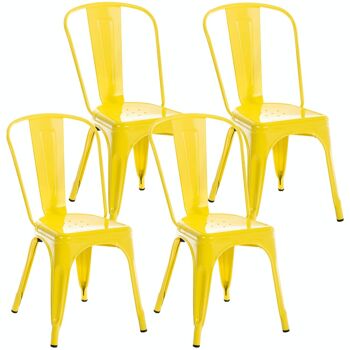 Lot de 4 chaises Benedict jaune 48x44x89 métal jaune métal 1