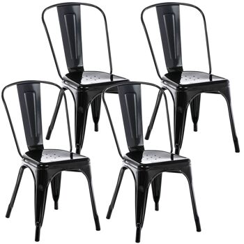 Lot de 4 chaises Benedict noir 48x44x89 métal noir métal 1
