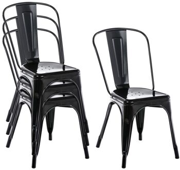 Lot de 4 chaises Benedict noir 48x44x89 métal noir métal 2
