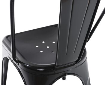 Lot de 4 chaises Benedict noir 48x44x89 métal noir métal 5
