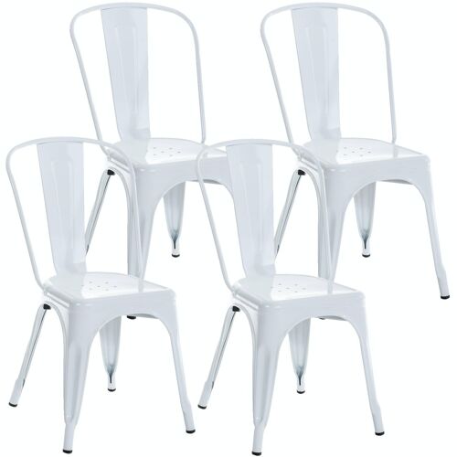 Set van 4 stoelen Benedict wit 48x44x89 wit metaal metaal