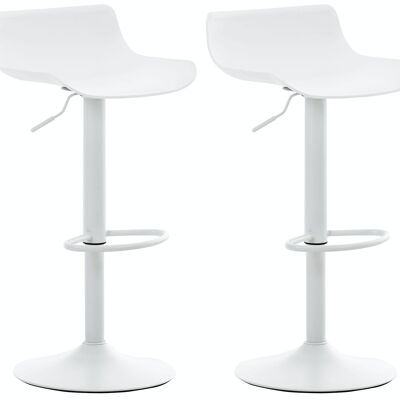 Set of 2 bar stools Aveiro white 44x43x75 white artificial leather metal