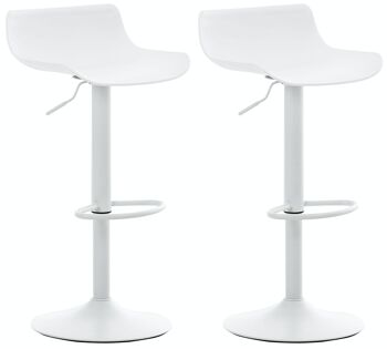 Lot de 2 tabourets de bar Aveiro blanc 44x43x75 similicuir blanc métal 1