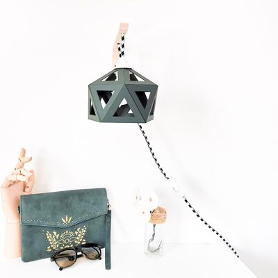 forest green origami wall lamp