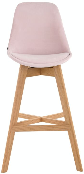 Lot de 2 tabourets de bar Cannes velours rose naturel 56x48x112 bois velours rose 2