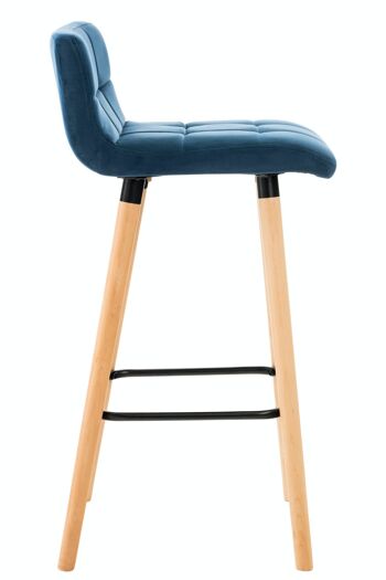 Lot de 2 tabourets de bar Lincoln en velours bleu 49x42x94 bois velours bleu 3