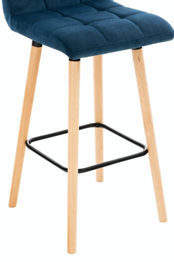 Lot de 2 tabourets de bar Lincoln en velours bleu 49x42x94 bois velours bleu 7