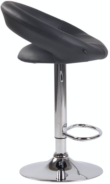 Tabouret de bar Olinda simili cuir chrome Gris 47x53x80 Métal simili cuir gris 3