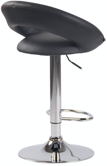 Tabouret de bar Olinda simili cuir chrome Gris 47x53x80 Métal simili cuir gris 4