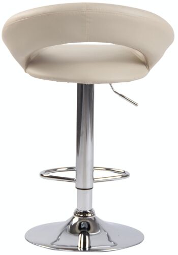 Tabouret de bar Olinda simili cuir chrome crème 47x53x80 métal simili cuir crème 5