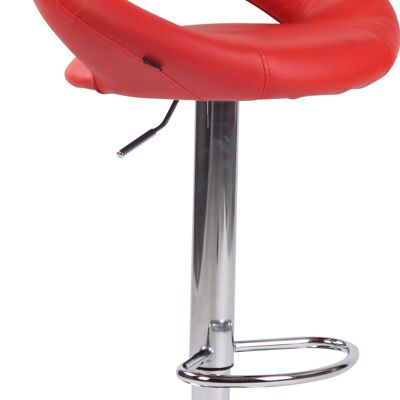 Tabouret de bar Olinda simili cuir chrome rouge 47x53x80 métal simili cuir rouge