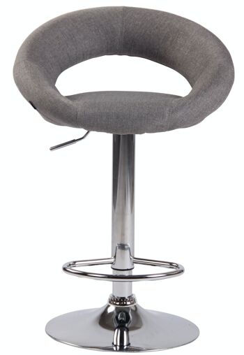 Tabouret de bar Olinda tissu chrome Gris 47x53x80 Gris Matière métal 2