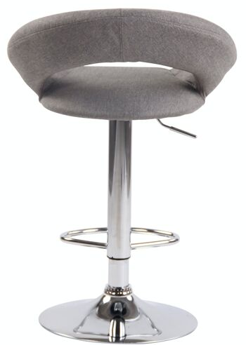 Tabouret de bar Olinda tissu chrome Gris 47x53x80 Gris Matière métal 5