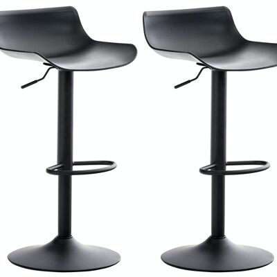 Set di 2 sgabelli da bar Aveiro nero 44x43x75 metallo similpelle nera