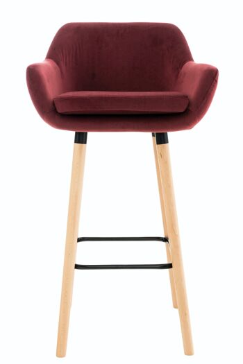 Lot de 2 tabourets de bar Grant velours rouge 46x55x99 bois velours rouge 3