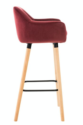 Lot de 2 tabourets de bar Grant velours rouge 46x55x99 bois velours rouge 4