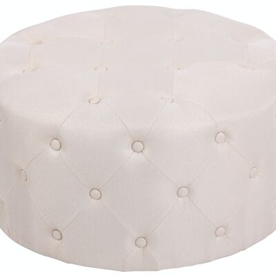 Pouf Corsica tissu crème 70x70x37 crème Bois