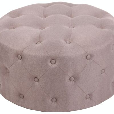 Pouf Corsica tissu taupe 70x70x37 bois taupe