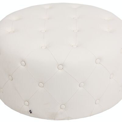 Pouf Corsica similpelle crema 70x70x37 crema  Legno