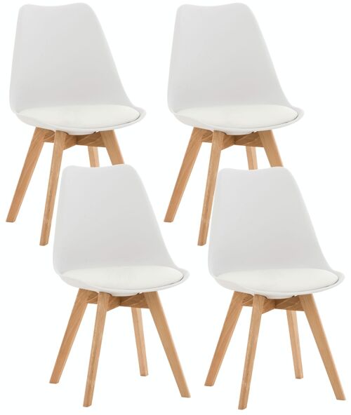 Set van 4 Linares stoelen wit 50x49x83 wit kunstleer Hout