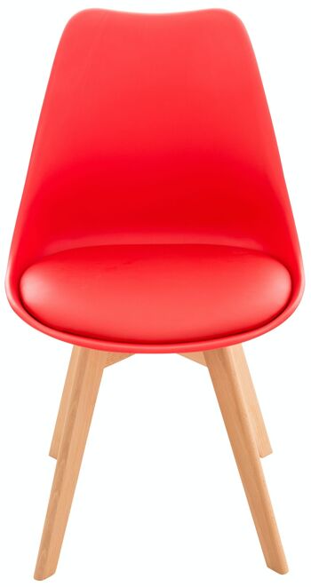 Lot de 4 chaises Linares rouge 50x49x83 simili cuir rouge Bois 2
