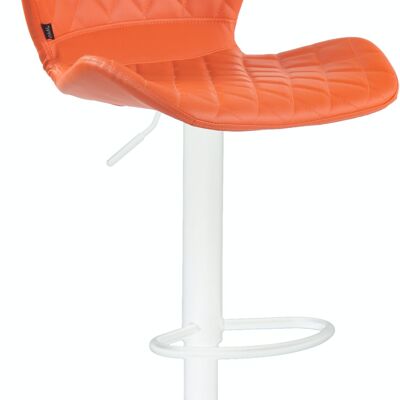 Barhocker Kork Kunstleder weiß orange 51x47x88 orange Kunstleder Metall