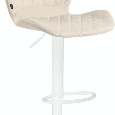 Barhocker Kork Kunstleder weiß creme 51x47x88 creme Kunstleder Metall