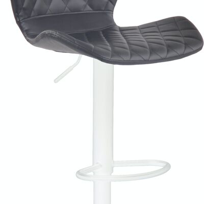 Bar stool cork imitation leather white black 51x47x88 black leatherette metal