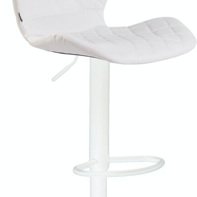 Tabouret de bar liège simili cuir blanc blanc 51x47x88 simili cuir blanc métal