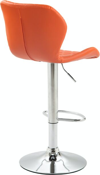 Tabouret de bar liège simili cuir chrome orange 51x47x88 simili cuir orange métal 4