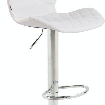 Bar stool cork imitation leather chrome white 51x47x88 white leatherette metal