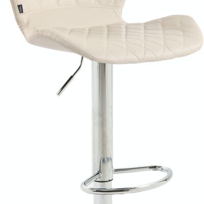 Bar stool cork imitation leather chrome cream 51x47x88 cream leatherette metal