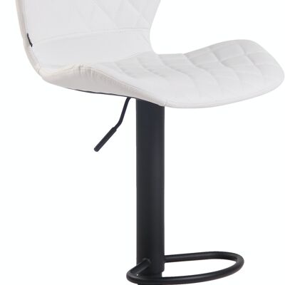 Bar stool cork imitation leather black white 51x47x88 white leatherette metal