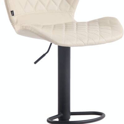 Bar stool cork imitation leather black cream 51x47x88 cream leatherette metal