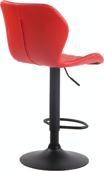 Tabouret de bar liège simili cuir noir rouge 51x47x88 simili cuir rouge métal 4