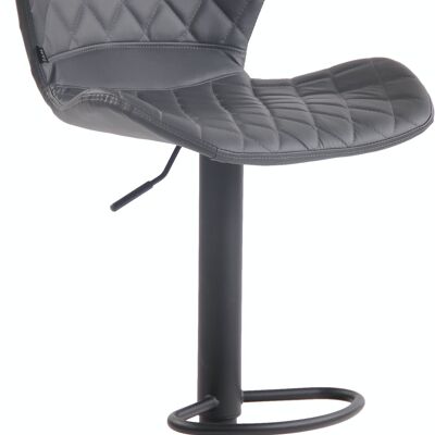 Bar stool cork imitation leather black Gray 51x47x88 Gray leatherette metal