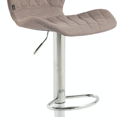 Bar stool cork fabric chrome taupe 51x47x88 taupe Material metal