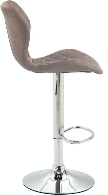 Tabouret de bar liège tissu chrome taupe 51x47x88 taupe Matière métal 3