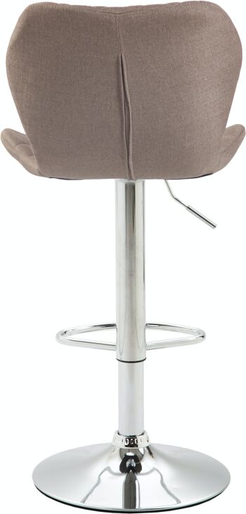 Tabouret de bar liège tissu chrome taupe 51x47x88 taupe Matière métal 5