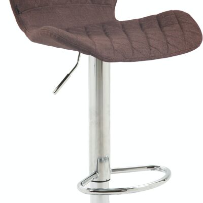 Bar stool cork fabric chrome brown 51x47x88 brown Material metal