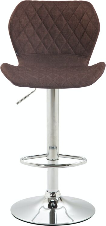 Tabouret de bar tissu liège marron chrome 51x47x88 marron Matière métal 2