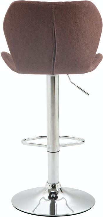 Tabouret de bar tissu liège marron chrome 51x47x88 marron Matière métal 5