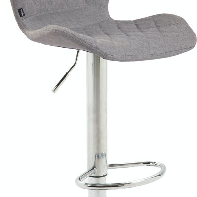 Tabouret de bar tissu liège chrome Gris 51x47x88 Gris Matière métal