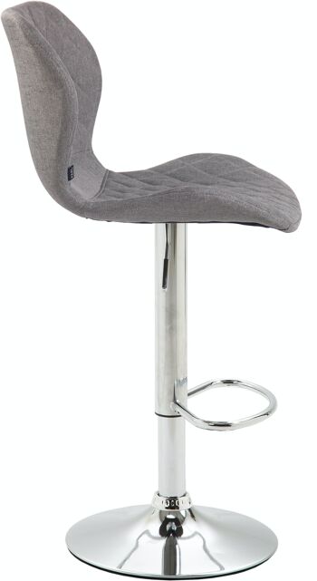 Tabouret de bar tissu liège chrome Gris 51x47x88 Gris Matière métal 3