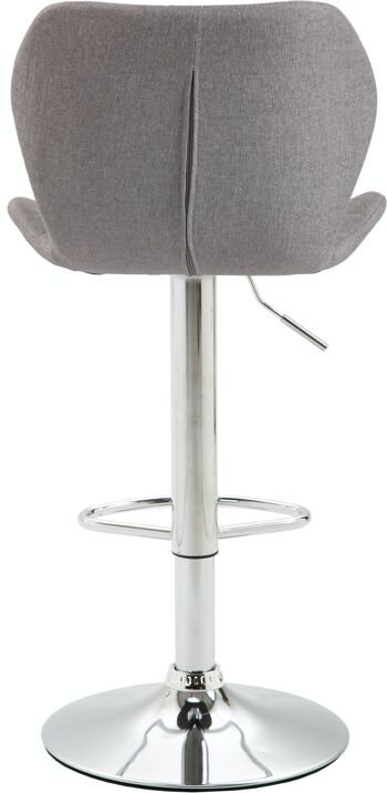 Tabouret de bar tissu liège chrome Gris 51x47x88 Gris Matière métal 5