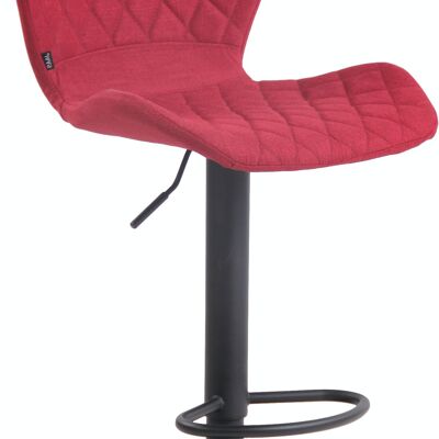 Tabouret de bar tissu liège noir rouge 51x47x88 rouge Matière métal