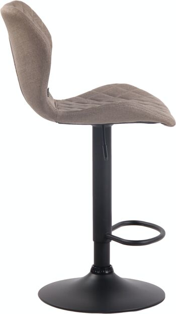 Tabouret de bar tissu liège noir taupe 51x47x88 taupe Matière métal 3