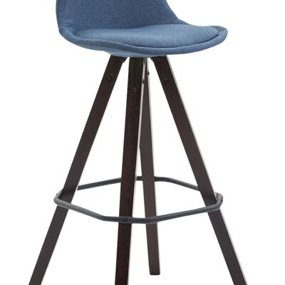 Bar stool Franklin fabric Square cappuccino blue 44x38x94.5 blue Material Wood
