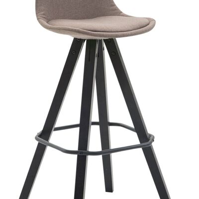 Bar stool Franklin fabric Square black taupe 44x38x94.5 taupe Material Wood